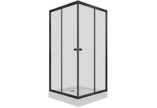 Душевой уголок Тритон Вента Блэк А1 100x100 стекла прозрачные / профиль черный / с поддоном