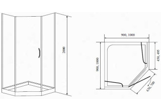 Душевой уголок Timo BY-839 Fabric Glass 100x100 стекло 8 мм