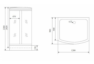 Душевая кабина Timo Comfort T-8815 F 120x90 стекла матовые, стекло 6 мм