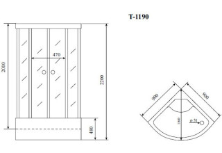 Душевая кабина Timo Standart T-1190 90х90 стекло 5мм