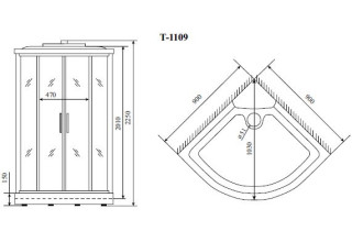 Душевая кабина Timo Standart T-6609 S 90x90 стекло 5 мм