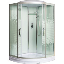 Душевая кабина Мономах 120/120/15  С МЗ 120x120 стекла прозрачные с рисунком, профиль хром