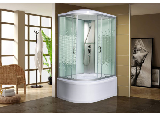 Душевая кабина Мономах 120/90/44 С МЗ R 120x90 стекла прозрачные с рисунком, профиль хром