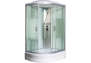 Душевая кабина Мономах 90/80/24 МЗ R 90x80 стекла прозрачные с рисунком, профиль хром