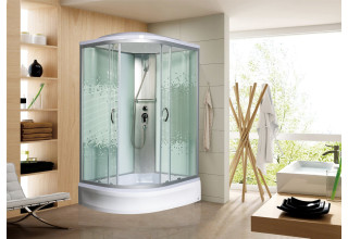 Душевая кабина Мономах 90/80/24 МЗ R 90x80 стекла прозрачные с рисунком, профиль хром