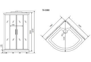 Душевая кабина Timo Standart T-6601 B 100x100 стекло 5 мм