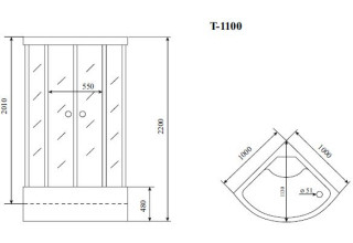 Душевая кабина Timo Standart T-1100 P 100х100 стекло 5 мм