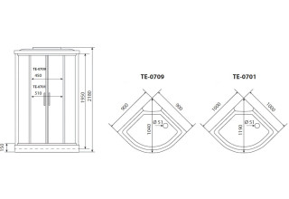 Душевая кабина Timo Eco ТЕ-0709 Р 90x90 стекло 4 мм