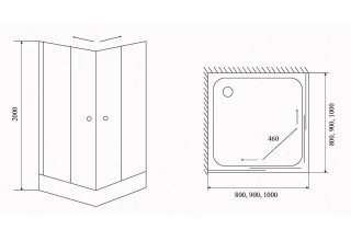 Душевой уголок Timo TL-9002 F Fabric Glass 90x90 стекло 6 мм
