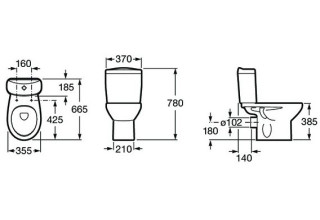 Чаша унитаза напольного Roca Victoria 35,5x63,5 A34239S000
