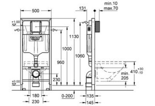 Инсталляция Grohe Rapid SL 38528 001 для подвесного унитаза