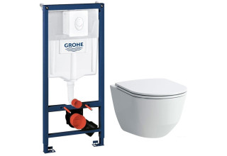 Инсталляция Grohe Rapid SL 38722001 с унитазом Laufen Pro Rimless 8209660000001 + 8989660000001 SoftClose
