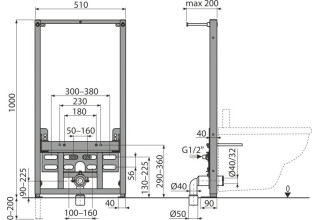 Инсталляция для биде Alcaplast A105/1000