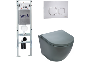 Комплект Welt-Wasser AMBERG 350 ST + MERZBACH 004 MT-GR + AMBERG RD-MT CR с клавишей хром матовый