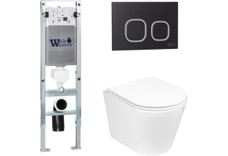 Комплект Welt-Wasser AMBERG 350 ST + SALZBACH 004 GL-WT + AMBERG RD-BL с черной клавишей