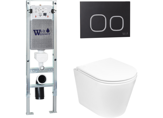 Комплект Welt-Wasser AMBERG 350 ST + SALZBACH 004 GL-WT + AMBERG RD-BL с черной клавишей