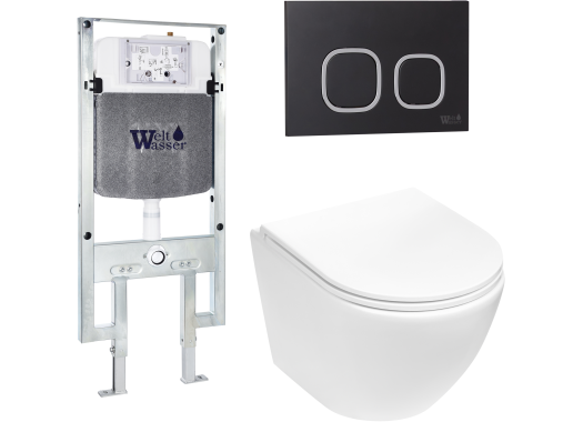 Комплект Welt-Wasser AMBERG 497 ST + MERZBACH 004 MT-WT + AMBERG RD-BL с черной клавишей