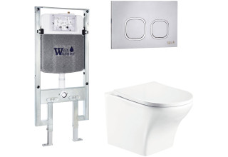 Комплект Welt-Wasser AMBERG 497 ST + ODENBACH 004 GL-WT + AMBERG RD-MT CR с клавишей хром матовый