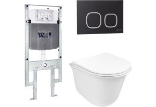 Комплект Welt-Wasser AMBERG 497 ST + TELBACH 004 GL-WT + AMBERG RD-BL с черной клавишей