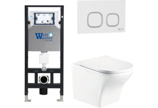 Комплект Welt-Wasser AMBERG 506 + ODENBACH 004 GL-WT + AMBERG RD-WT с белой клавишей