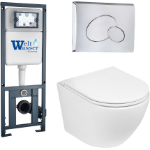 Комплект Welt-Wasser MARBERG 410 + MERZBACH 004 GL-WT + MAR 410 RD с клавишей матовый хром
