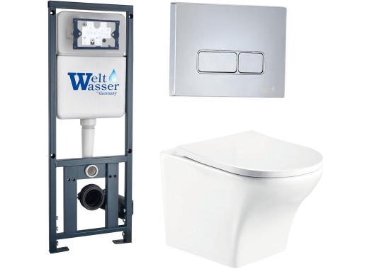 Комплект Welt-Wasser MARBERG 410 + ODENBACH 004 GL-WT + MAR 410 SE с клавишей хром