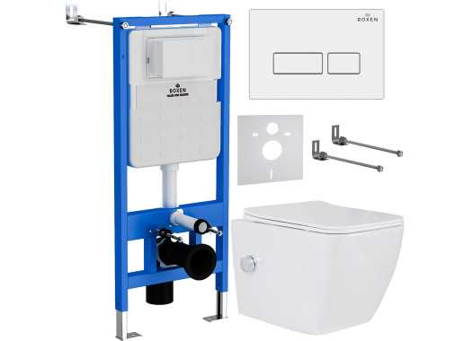 Комплект инсталляции Roxen StounFix Slim 577477 клавиша белый глянцевый