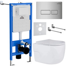 Комплект инсталляции Roxen StounFix Slim 593355 клавиша хром глянцевый
