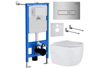 Комплект инсталляции Roxen StounFix Slim 593355 клавиша хром глянцевый