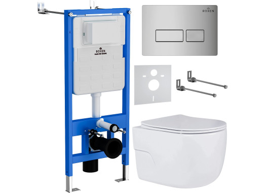 Комплект инсталляции Roxen StounFix Slim 593355 клавиша хром глянцевый