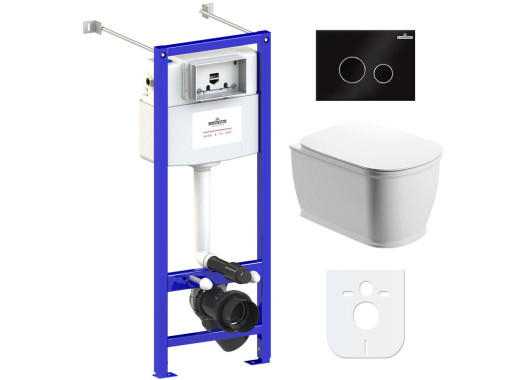 Комплект инсталляции и унитаза 6 в 1 Lavinia Boho Relfix Bell Pro Rimless 77050132(состоит из 3301002R, 38010020, 3805004B)