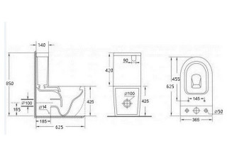 Унитаз напольный Esbano Ripoll-C 62,5x36,5 сиденье Duroplast, SoftClose, черный матовый