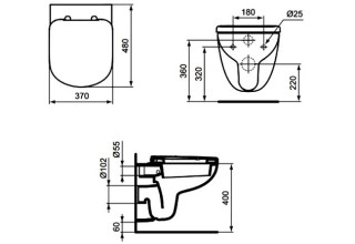 Унитаз подвесной Ideal Standard Tempo T328801 48х37