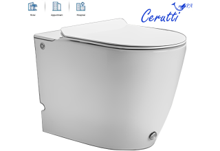 Унитаз приставной CeruttiSpa BARBARIA Pulse 36,5x57,5 с импульсным смывом, белый