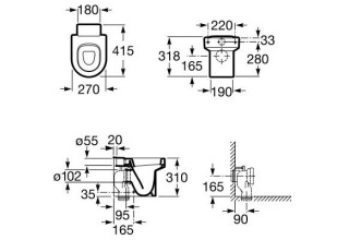 Унитаз приставной Roca Happening A347115000 без бачка, без сиденья, белый