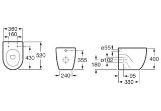 Унитаз приставной Roca Meridian-N 347247000