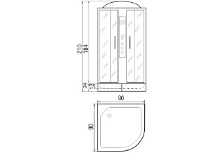 Душевая кабина River Dunay 90/24 TH 90х90
