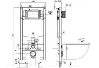 Инсталляция для подвесного унитаза Welt-Wasser WW AMBERG 497 ST