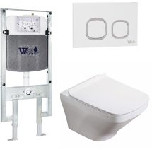 Комплект Welt-Wasser AMBERG 497 ST + HOFBACH 004 GL-WT + AMBERG RD-WT с белой клавишей
