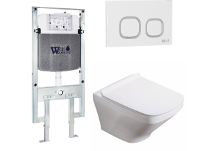Комплект Welt-Wasser AMBERG 497 ST + HOFBACH 004 GL-WT + AMBERG RD-WT с белой клавишей