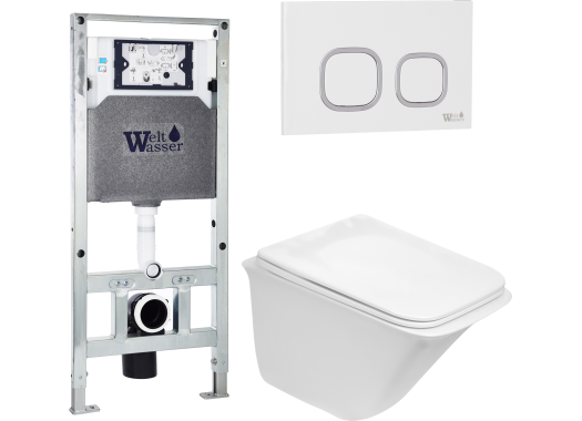 Комплект Welt-Wasser AMBERG 506 ST + ROTBACH 004 GL-WT + AMBERG RD-WT с белой клавишей