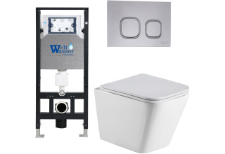 Комплект Welt-Wasser AMBERG 506 + GELBACH 004 GL-WT + AMBERG RD-CR с клавишей хром глянец