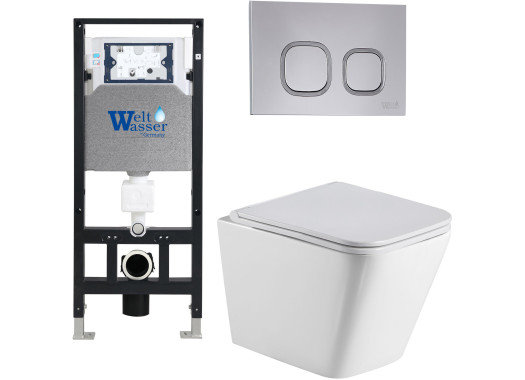 Комплект Welt-Wasser AMBERG 506 + GELBACH 004 GL-WT + AMBERG RD-CR с клавишей хром глянец