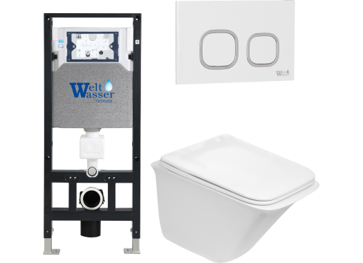 Комплект Welt-Wasser AMBERG 506 + ROTBACH 004 GL-WT + AMBERG RD-WT с белой клавишей