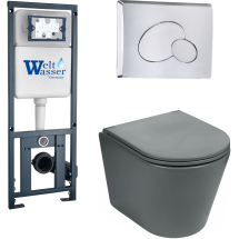 Комплект Welt-Wasser MARBERG 410 + SALZBACH 004 MT-GR + MAR 410 RD с клавишей матовый хром