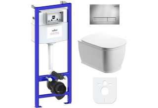 Комплект инсталляции и унитаза 6 в 1 Lavinia Boho Relfix Bell Pro Rimless 77040038(состоит из 3301002R, 38010010, 3805001C)