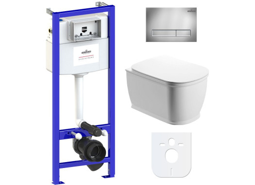 Комплект инсталляции и унитаза 6 в 1 Lavinia Boho Relfix Bell Pro Rimless 77040038(состоит из 3301002R, 38010010, 3805001C)