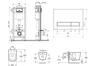 Комплект инсталляции и унитаза 6 в 1 Lavinia Boho Relfix Bell Pro Rimless 77040038(состоит из 3301002R, 38010010, 3805001C)
