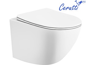 Унитаз подвесной CeruttiSpa SELLA Aria MW CT9161 49x36 сиденье Duroplast, микролифт, белый матовый
