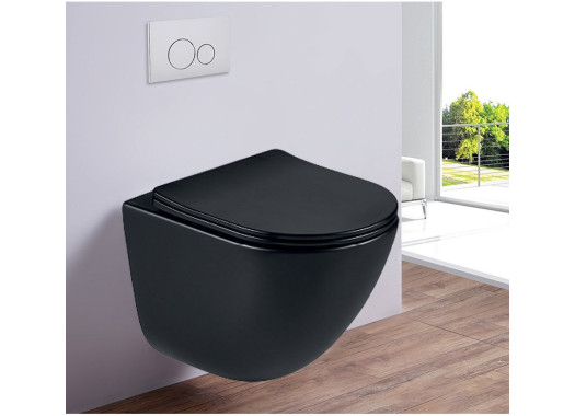 Унитаз подвесной Esbano Lotus MB 54x34 сиденье Duroplast с микролифтом, черный матовый